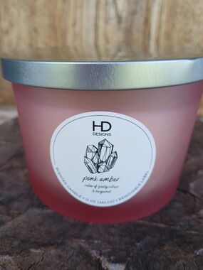 Pink Amber Scented Candle - Pink HD Designs